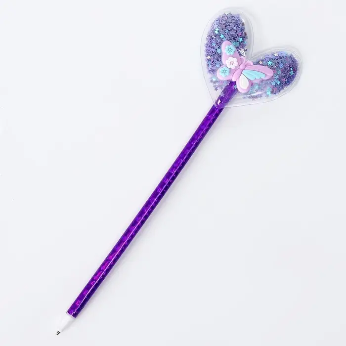 Ручка «Сердце с бабочкой», синие чернила, МИКС Ручка «Сердце с бабочкой», синие чернила, МИКС