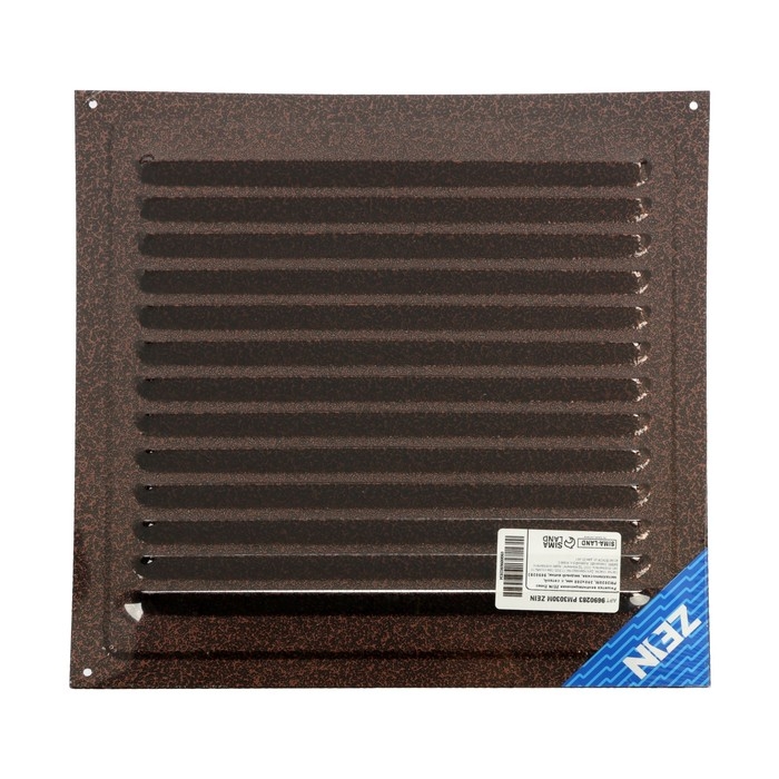 Решетка вентиляционная ZEIN Люкс РМ3030М, 300х300 мм, с сеткой, металлическая, медный антик Решетка вентиляционная ZEIN Люкс РМ3030М, 300х300 мм, с сеткой, металлическая, медный антик