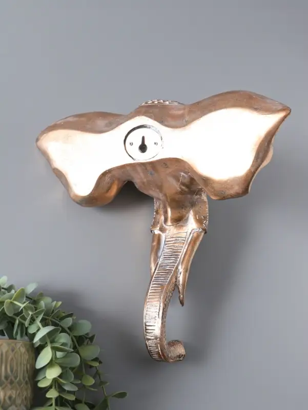 Панно настенное полистоун &laquo;Индийский слон с узорами&raquo;, интерьерный декор, золото с патиной, 30.5&times;13&times;29.5 см