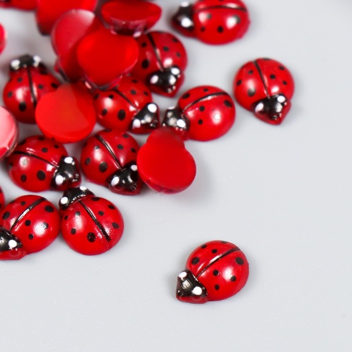 Декор для творчества пластик Декор для творчества пластик "Божьи коровки" набор 25 шт 1,1х0,7х0,4 см