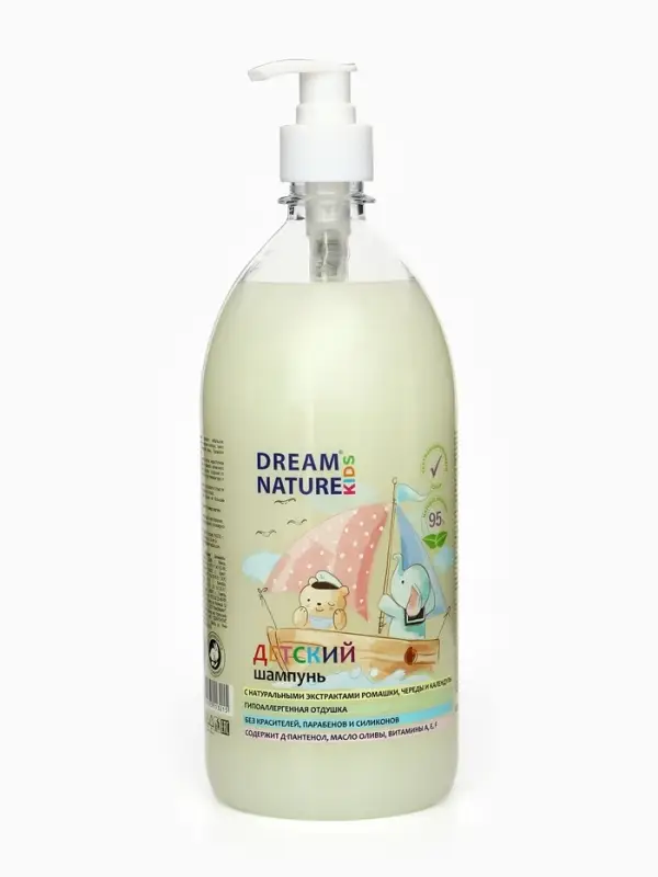 Шампунь детский, ромашка, череда и календула DREAM NATURE KIDS, 1 л