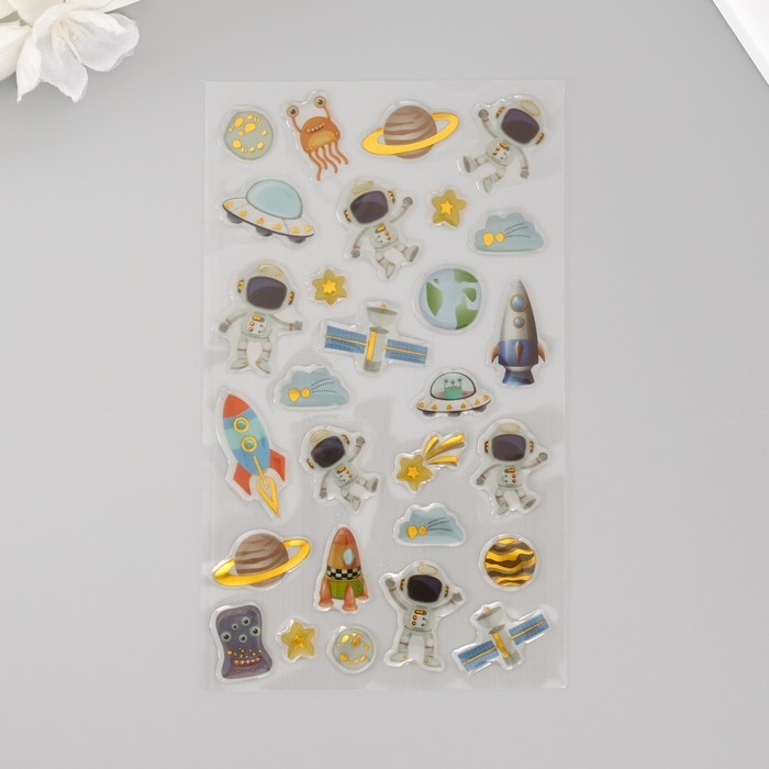 Наклейка пластик Наклейка пластик "Космос нас ждёт" 20х9 см