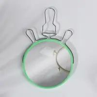 Зеркало настольное, с увеличением х2, круглое, настенное, двустороннее, 14.5&times;17 см, (d=13.5 см), МИКС