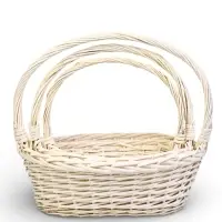 Набор корзин 3 шт ИВА 44x37x16 37х32x14 31х27x12 см ПЛЕТ ручка h=20/18/16 см бел