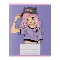 Комплект тетрадей из 10 штук, 12 листов в частую косую линию Calligrata "Аниме", обложка мелованный картон, ВД-лак, блок офсет, 5 видов по 2 штуки