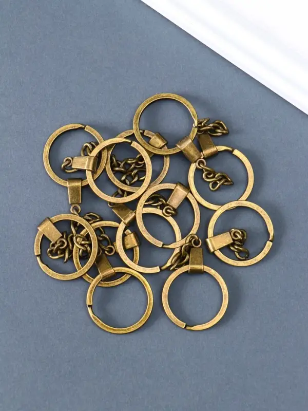 Основа для брелока кольцо, металл, с плоским креплением, под латунь, 3&times;6 см