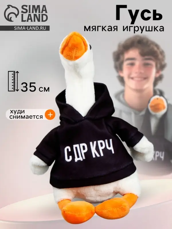 Мягкая игрушка &laquo;Гусь: С ДР КРЧ&raquo;, 35 см