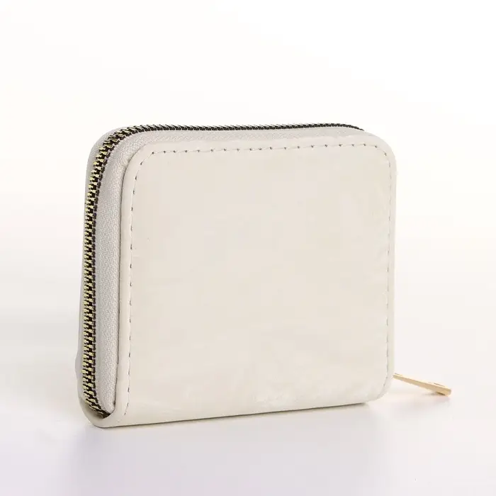Кошелёк женский на молнии 11&times;2.5&times;9 см, однотонный, светло-бежевый