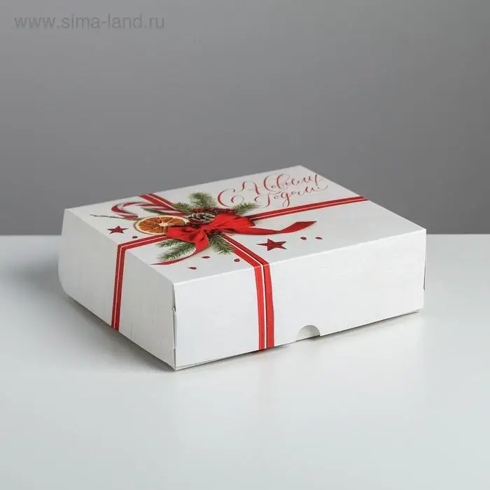 Упаковка для кондитерских изделий «Новогодний бант», 20 х 17 х 6 см Упаковка для кондитерских изделий «Новогодний бант», 20 х 17 х 6 см