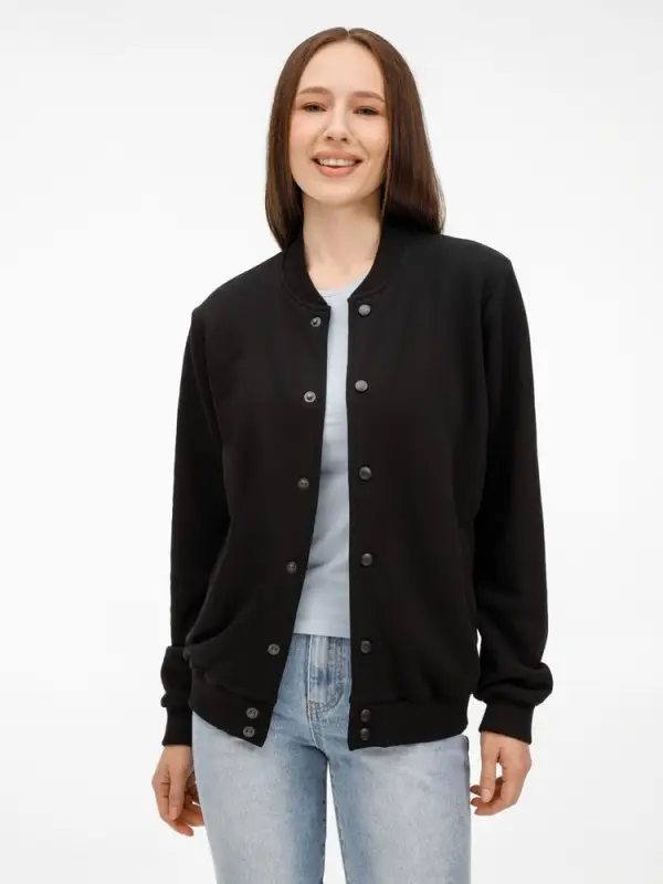 Бомбер унисекс Nuppu, черный, размер S