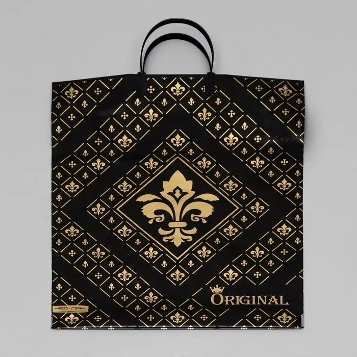 Пакет "Ориджинал Голд", полиэтиленовый с пластиковой ручкой, 38х44 см, 90 мкм