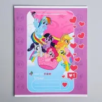 Тетрадь 12 листов, линейка, "Пони", 5 видов МИКС, My Little Pony