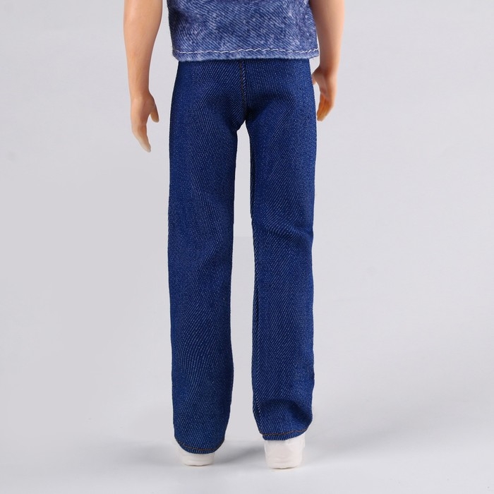 Джинсы для кукол мужчин, длина — 18 см, цвет синий