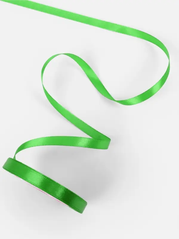 Лента атласная, 10 мм, 23±1 м, зелёная №52 Лента атласная, 10 мм, 23±1 м, зелёная №52