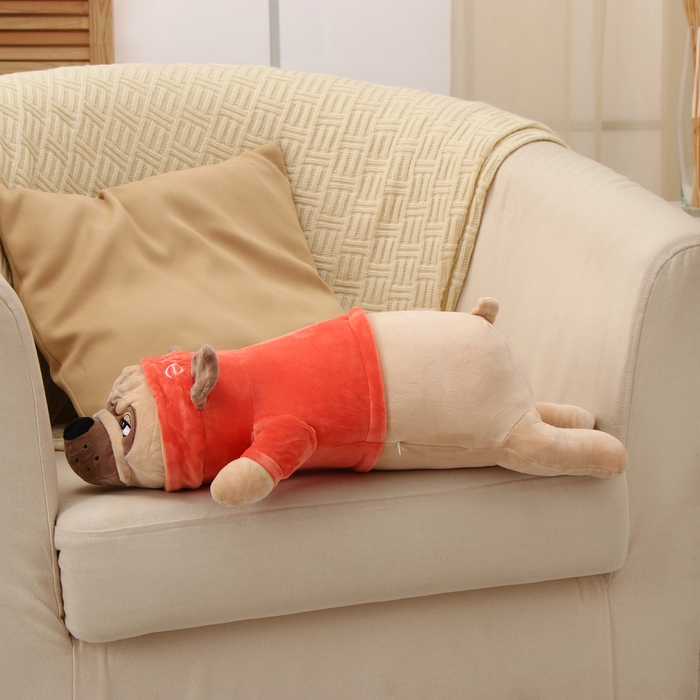 Мягкая игрушка «Мопс в футболке», 50 см, цвет красный Мягкая игрушка «Мопс в футболке», 50 см, цвет красный