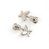 Бегунок для металлической молнии, №5, &laquo;Бабочка&raquo;, 10 шт., цвет никель