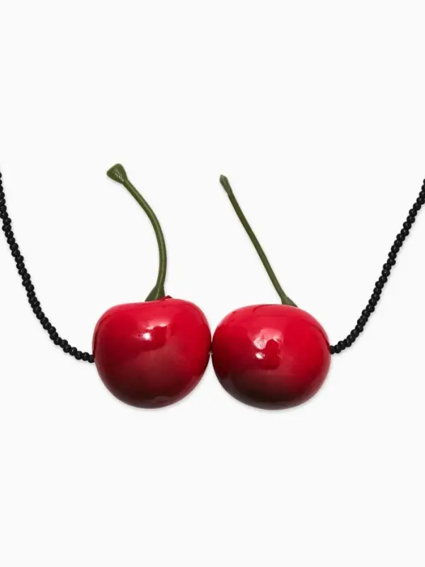 Кулон на шнурке &laquo;Парочка вишен&raquo;, L=40 см, красный