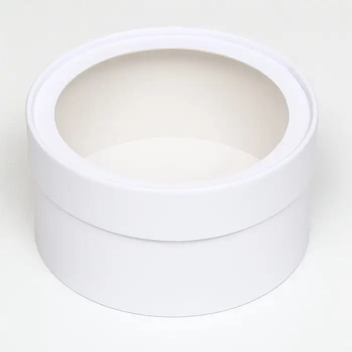 Подарочная коробка тубус &laquo;Алмаз&raquo; белый, завальцованная с окном, 16&times;11 см