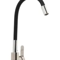 Смеситель для кухни ZEIN Z2751, гибкий излив, картридж 35 мм, нерж. сталь, черный/сатин