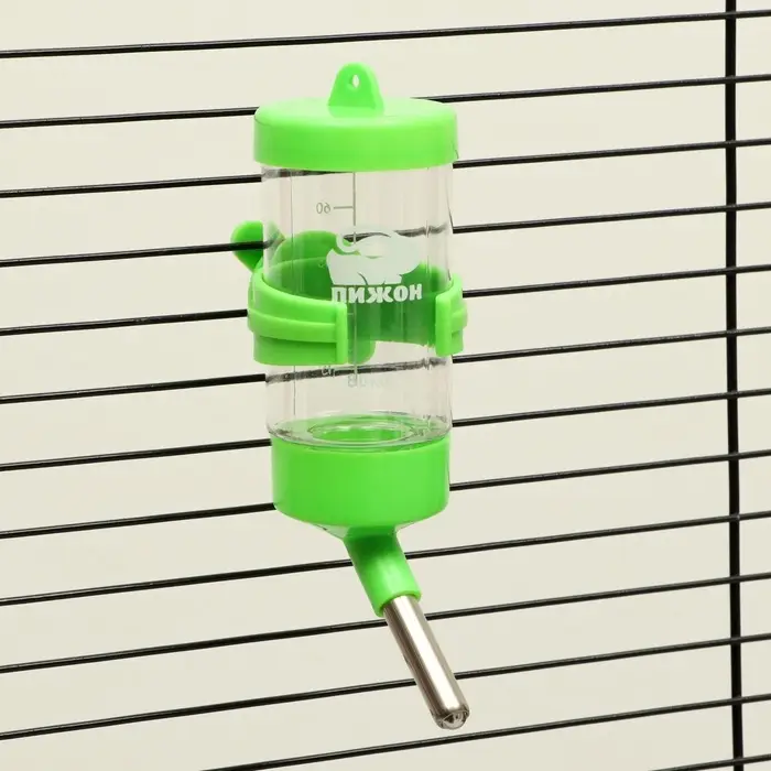 Поилка для грызунов &laquo;Пижон&raquo;, 80 мл, зелёная