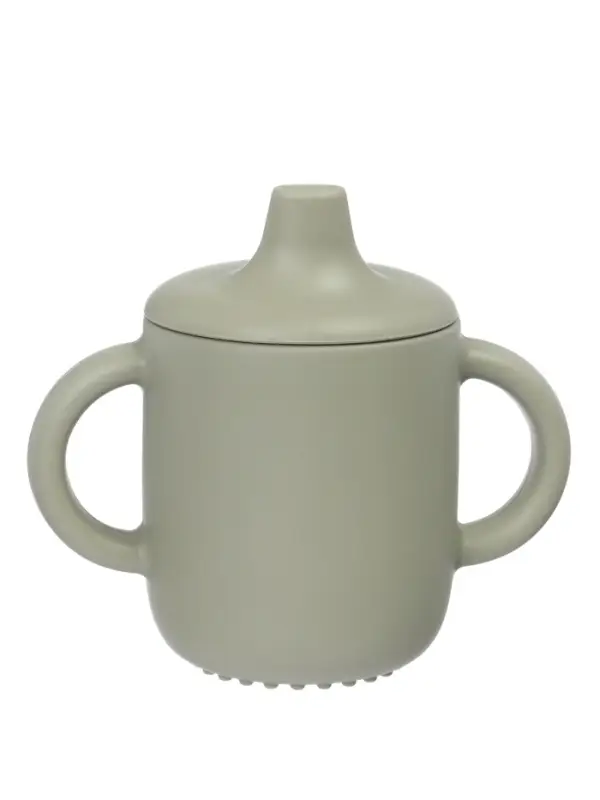 Поильник силиконовый с носиком, с ручками 6+ мес, 200 мл, серый, Крошка Я