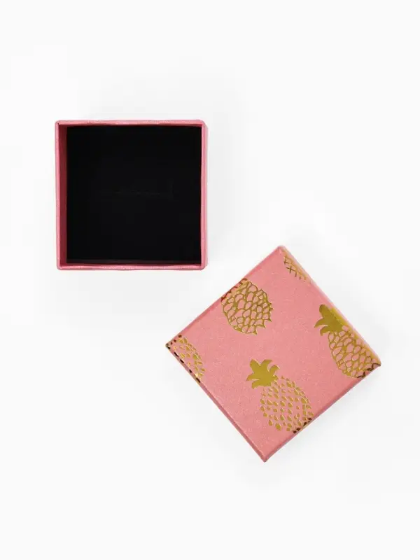 Коробочка подарочная под кольцо, серьги &laquo;Ананасы&raquo;, 5&times;5 см, (размер полезной части 4.5&times;4.5 см), МИКС