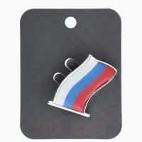 Брошь "Флаг России", триколор в серебре