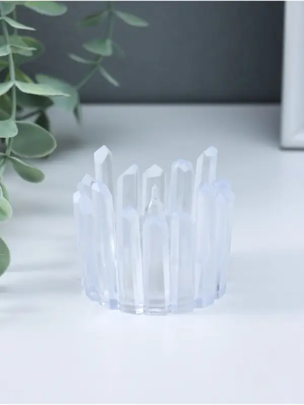 Светодиодная свеча LED - ночник RISALUX &laquo;Снежная королева&raquo;, от батареек 3&times;LR1130, прозрачный, 5.5&times;5.5&times;5 см