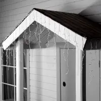 Гирлянда &laquo;Бахрома&raquo; 3&times;0.6 м, IP44, УМС, белая нить, 160 LED, свечение синее, мерцание белым, 220 В