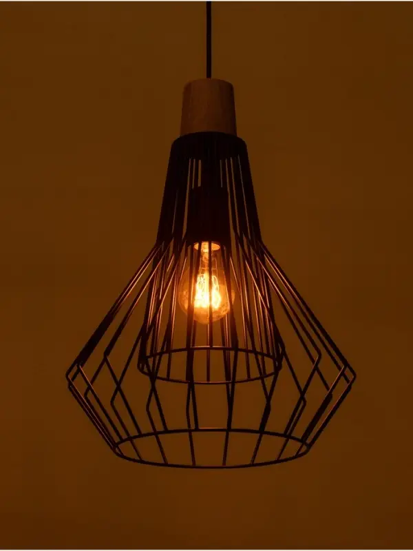 Светильник потолочный BayerLux &laquo;Крит&raquo;, 1&times;40 Вт, Е27, черный/коричневый, 30&times;30&times;42(142)см