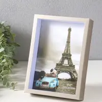 Фоторамка пластик 13х18 см "Ламберто" серебро с белым 19х14х3,5 см