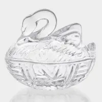 Икорница стеклянная "Лебедь" 13,5х8,7х13 см, прозрачная
