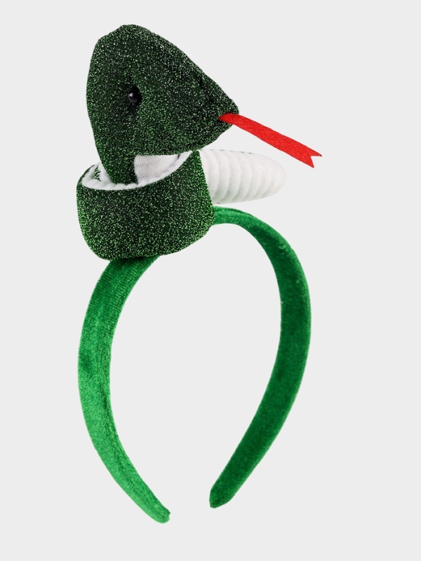 Карнавальный ободок  Карнавальный ободок "Змея", цвет зелёный