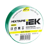 Изолента 0,13х15мм зеленая 20м IEK MIXTAPE BASIC