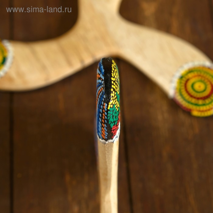 Сувенир "Бумеранг тройной с точечной росписью" 23х23х1 см МИКС