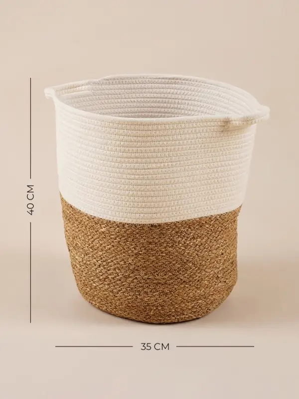 Корзина для белья плетеная круглая SL Home Orden, хлопок, гиацинт, 35&times;40 см