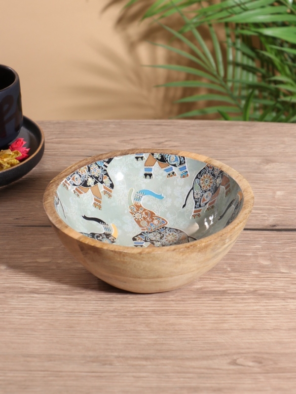 Миска Миска "Мудрый слон" дерево манго 17,5х17,5х6,5 см