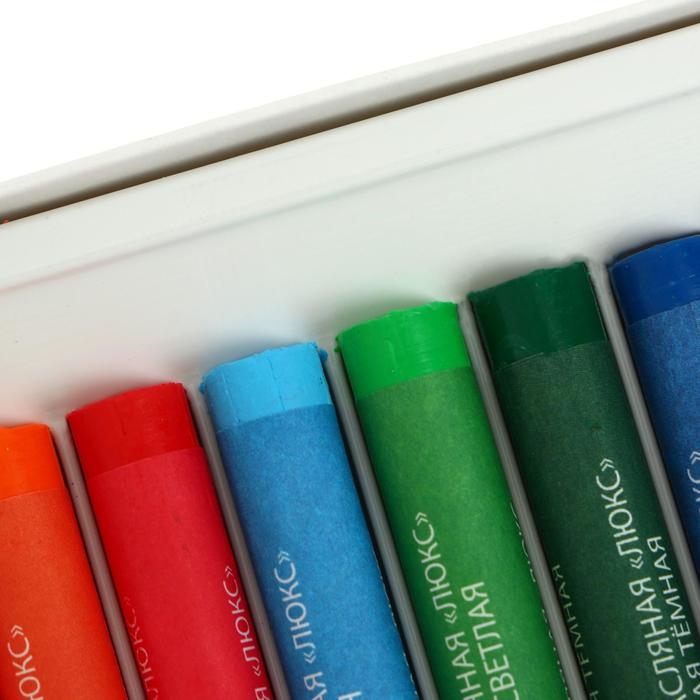 Пастель масляная 12 цветов,  Пастель масляная 12 цветов, "Луч" De Luxe, круглая