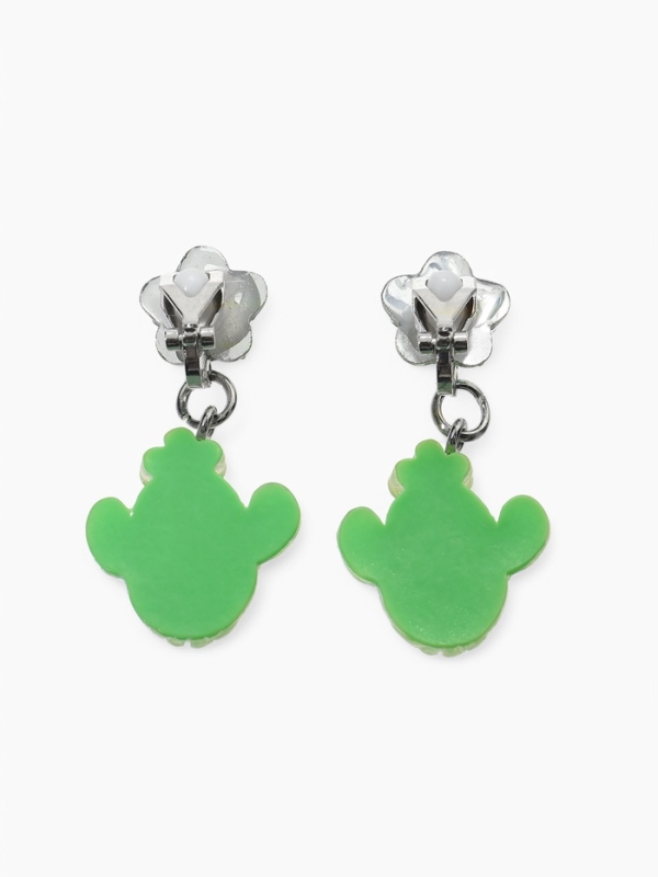 Серьги-клипсы детские  Серьги-клипсы детские "Выбражулька" кактус с звездой кристалл, цвет зеленый