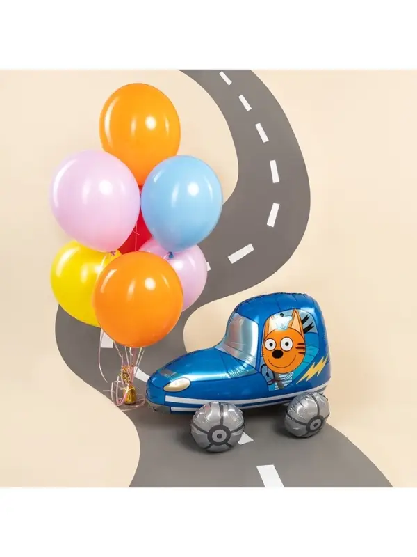 Воздушный шар фольгированный 3D 29 Воздушный шар фольгированный 3D 29" «Три Кота. Коржик в машине»