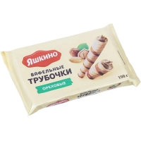 Вафли трубочки Яшкино Ореховые 190г КВ328