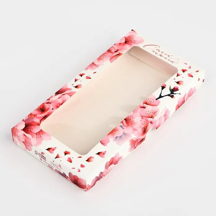 Коробка для шоколада «Сакура», с окном, 16.4 х 8.4 х 1.7 см Коробка для шоколада «Сакура», с окном, 16.4 х 8.4 х 1.7 см