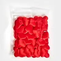 Сердечки декоративные атласные 3.5 см, красные, 100 штук