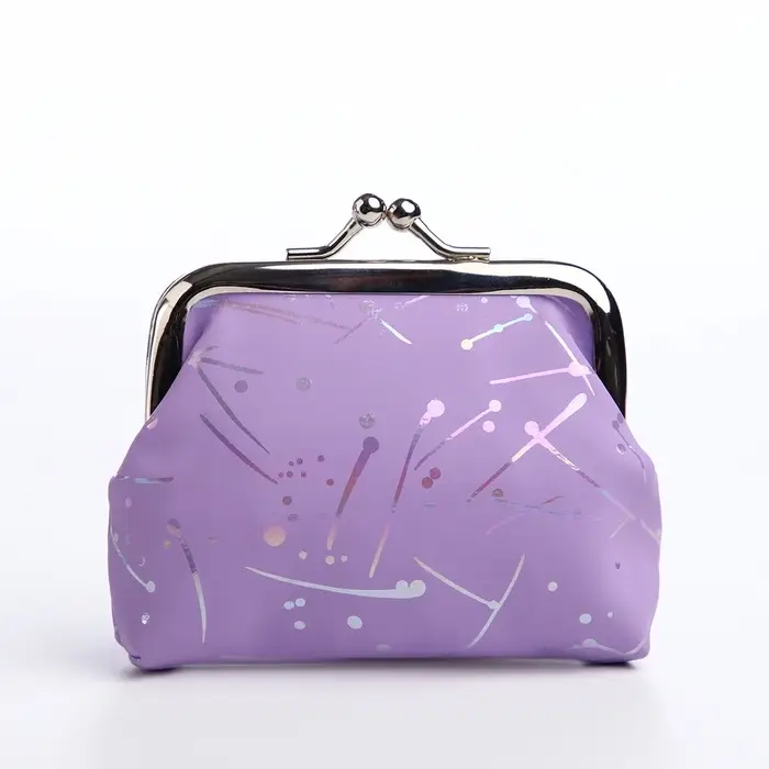 Кошелёк-монетница, на фермуаре, 9&times;1.5&times;6.5 см, с перламутровым принтом, МИКС