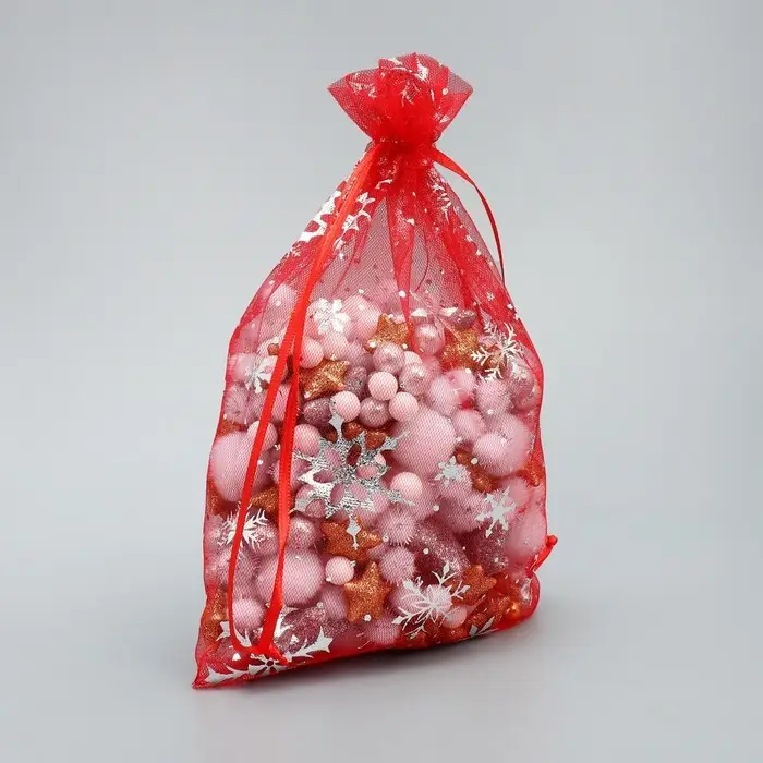 Мешочек подарочный органза «Снежинки на ветру», тиснение, органза,16 х 24 см +/- 1.5 см Мешочек подарочный органза «Снежинки на ветру», тиснение, органза,16 х 24 см +/- 1.5 см