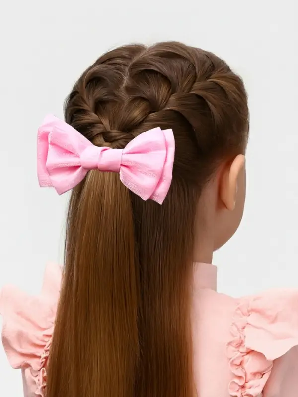 Бант для волос на резинке &laquo;Умница&raquo;, двойной, 10 см, розовый
