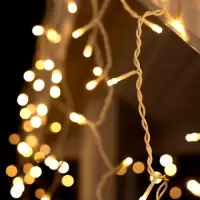 Гирлянда &laquo;Бахрома&raquo; 4&times;0.6 м, IP44, белая нить, 180 LED, свечение тёплое белое, 8 режимов, 220 В