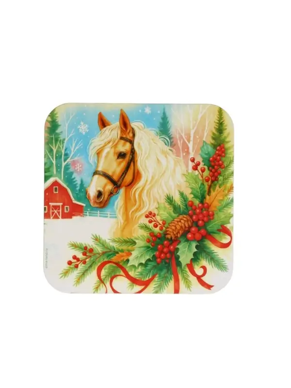 Подставка под горячее новогодняя «Лошадка», 15×15 см Подставка под горячее новогодняя «Лошадка», 15×15 см