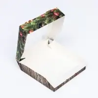 Коробка подарочная новогодняя складная с окном «Огни», 15×15×4 см