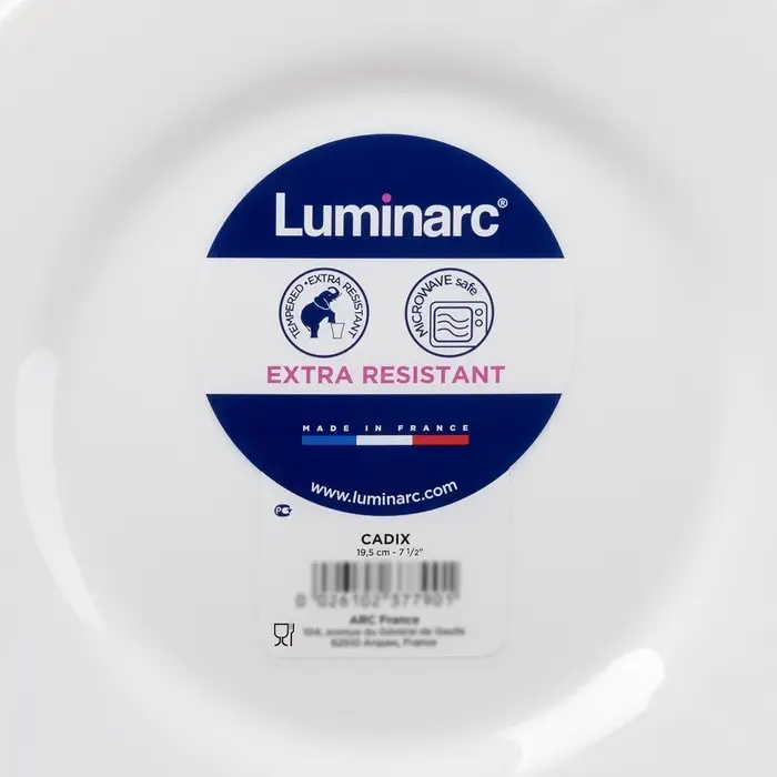 Десертная тарелка Luminarc CADIX, 19.5 см, стеклокерамика, белая